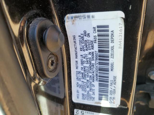 1NXBR32EX7Z786607 - 2007 TOYOTA COROLLA CE შავი ფოტო 12