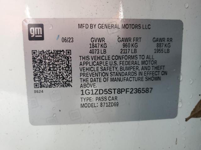 1G1ZD5ST8PF236587 - 2023 CHEVROLET MALIBU LT WHITE photo 13