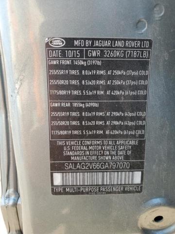 SALAG2V66GA797070 - 2016 LAND ROVER LR4 HSE Սև լուսանկար 13