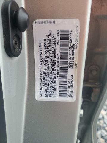 2T1KR32EX3C070401 - 2003 TOYOTA COROLLA MA XR SILVER photo 13