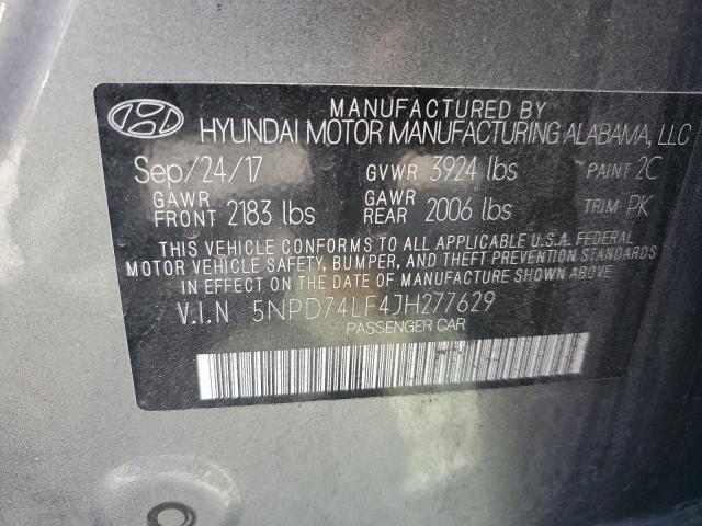 5NPD74LF4JH277629 - 2018 HYUNDAI ELANTRA SE GRAY photo 12