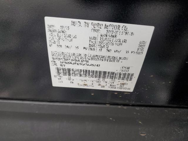 1FM5K8F81GGA45747 - 2016 FORD EXPLORER LIMITED BLACK photo 13