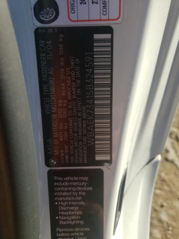 WBAEK73415B324591 - 2005 BMW 645 CI AUTOMATIC WHITE photo 12