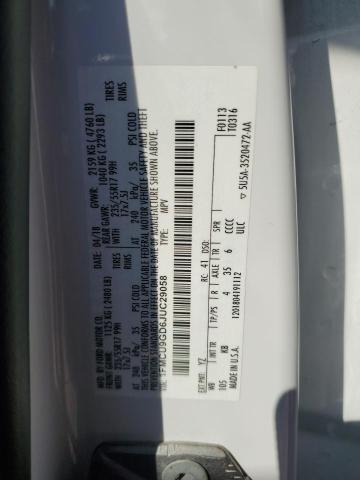 1FMCU9GD6JUC29058 - 2018 FORD ESCAPE SE أبيض صورة 13