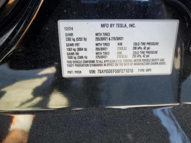 7SAYGDEF5SF271016 - 2025 TESLA MODEL Y 黑色 照片 13