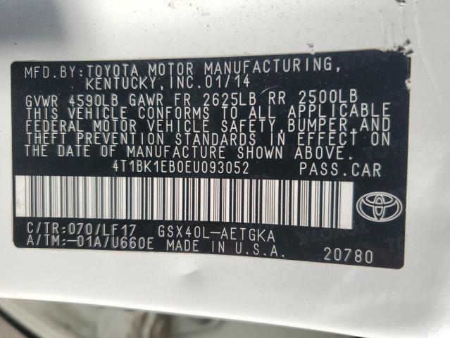 4T1BK1EB0EU093052 - 2014 TOYOTA AVALON BASE 白色 照片 13