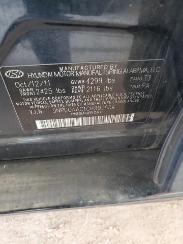 5NPEC4AC1CH395634 - 2012 HYUNDAI SONATA SE GRAY photo 12