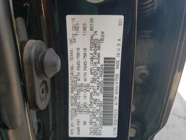 5TFJU4GN4FX077987 - 2015 TOYOTA TACOMA DOUBLE CAB PRERUNNER BLUE photo 13