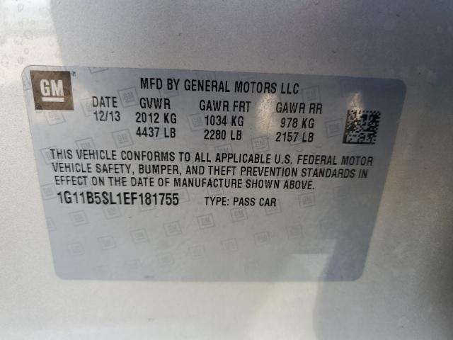 1G11B5SL1EF181755 - 2014 CHEVROLET MALIBU LS GOLD photo 12