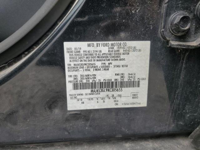 MAJ6S3GL9KC305655 - 2019 FORD ECOSPORT SE BLACK photo 13