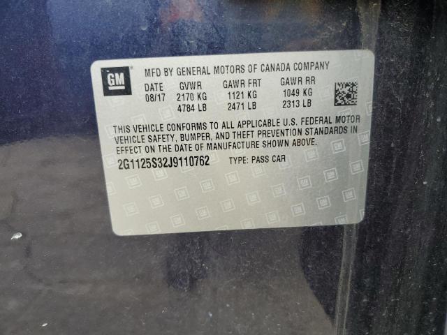 2G1125S32J9110762 - 2018 CHEVROLET IMPALA PREMIER 蓝色 照片 13