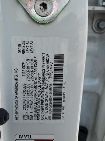 5J6RW2H86KL016808 - 2019 HONDA CR-V EXL WHITE photo 13
