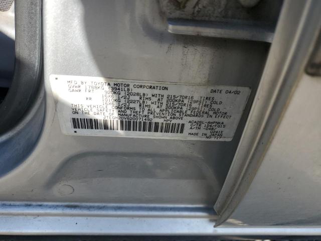 JTEGH20V820071492 - 2002 TOYOTA RAV4 SILVER photo 13