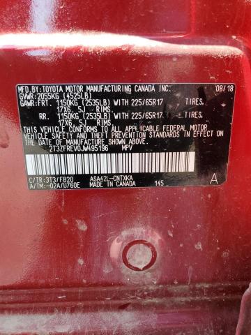 2T3ZFREV0JW495196 - 2018 TOYOTA RAV4 LE BURGUNDY photo 14