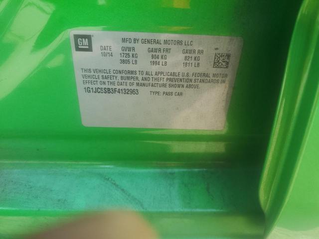 1G1JC5SB3F4132963 - 2015 CHEVROLET SONIC LT GREEN photo 12