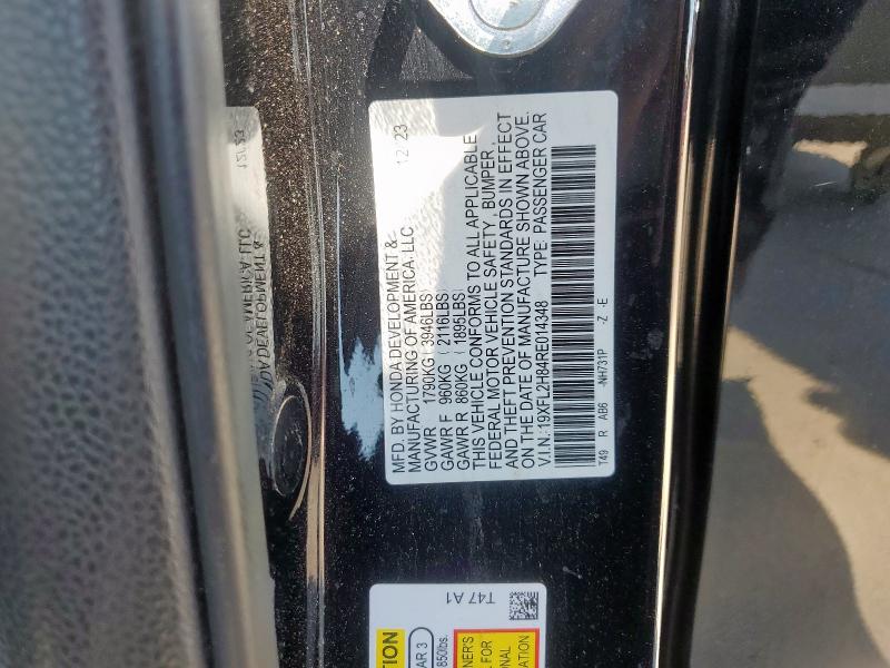 19XFL2H84RE014348 - 2024 HONDA CIVIC SPORT BLACK photo 12