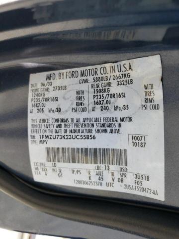 1FMZU73K23UC55856 - 2003 FORD EXPLORER XLT Կապույտ լուսանկար 13