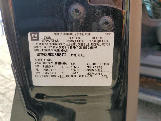 1GYEK63N82R168472 - 2002 CADILLAC ESCALADE LUXURY BLACK photo 14