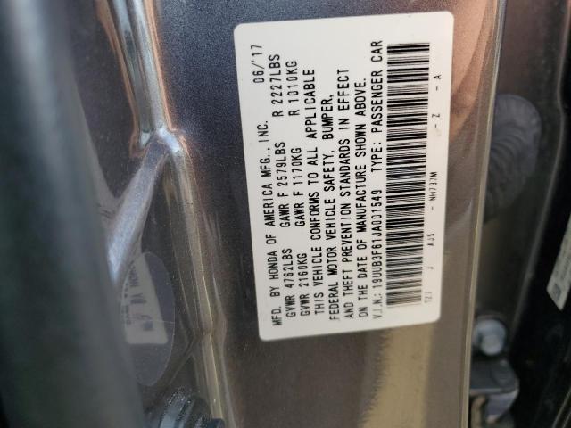 19UUB3F61JA001549 - 2018 ACURA TLX TECH+A CHARCOAL photo 12