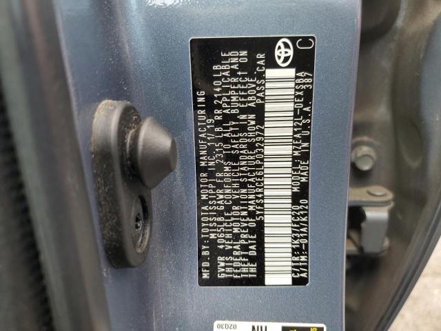 5YFS4RCE6LP032972 - 2020 TOYOTA COROLLA SE أزرق صورة 12