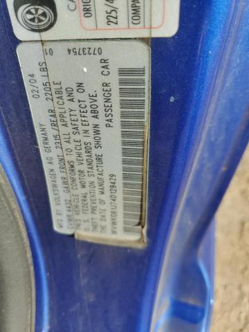 WVWKG61J74D129429 - 2004 VOLKSWAGEN R32 BLUE photo 12