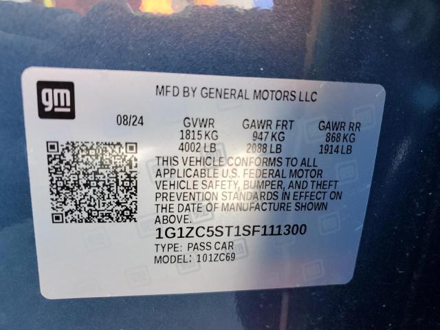 1G1ZC5ST1SF111300 - 2025 CHEVROLET MALIBU LS BLUE photo 12