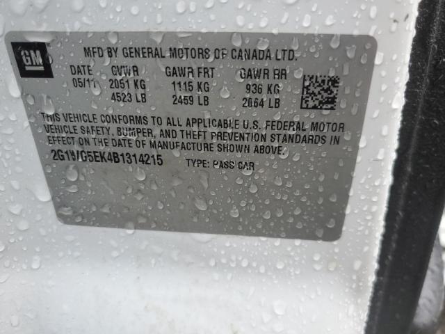 2G1WG5EK4B1314215 - 2011 CHEVROLET IMPALA LT TAN photo 12