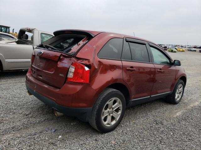 2FMDK3JC2EBA77976 - 2014 FORD EDGE SEL BURGUNDY photo 3