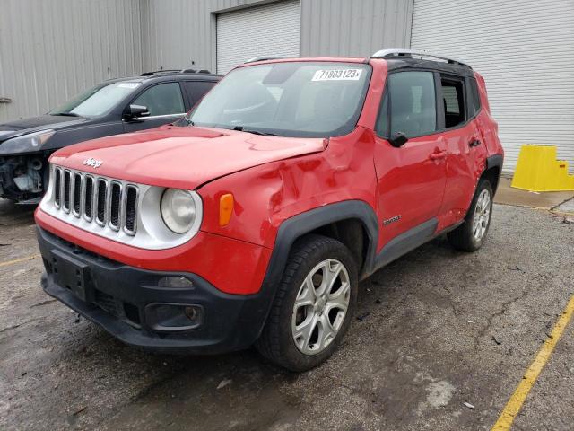 ZACCJBDB7HPE51496 - 2017 JEEP RENEGADE LIMITED RED photo 1