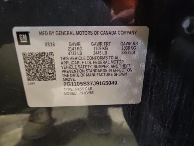 2G1105S37J9165049 - 2018 CHEVROLET IMPALA LT CHARCOAL photo 12