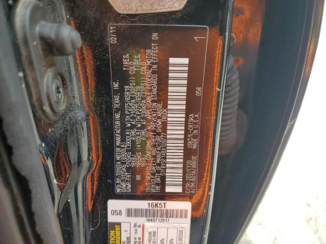 5TFRY5F14BX109777 - 2011 TOYOTA TUNDRA DOUBLE CAB SR5 BLACK photo 13