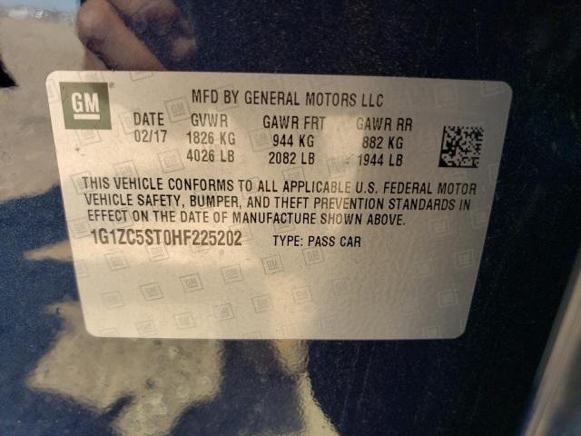 1G1ZC5ST0HF225202 - 2017 CHEVROLET MALIBU LS 蓝色 照片 12