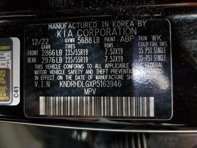 KNDRHDLGXP5163946 - 2023 KIA SORENTO EX BLACK photo 13