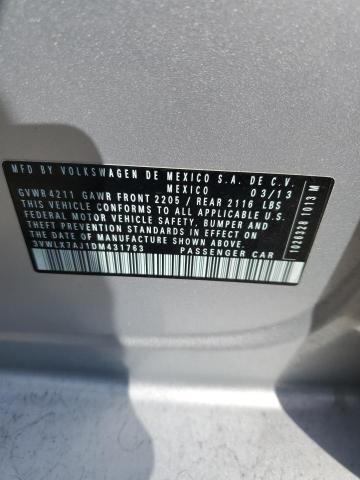 3VWLX7AJ1DM431763 - 2013 VOLKSWAGEN JETTA SEL SILVER photo 13