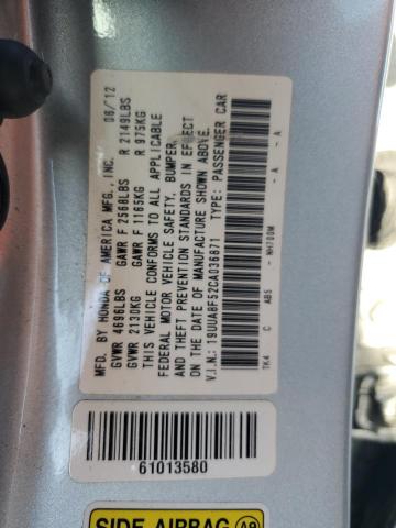 19UUA8F52CA036871 - 2012 ACURA TL Gümüş foto 12