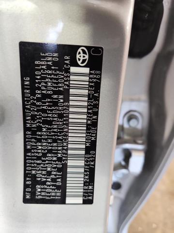 5YFP4MCE2NP111079 - 2022 TOYOTA COROLLA SE ვერცხლისფერი ფოტო 12