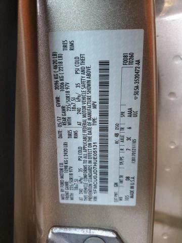 1FMCU0JD7HUE05131 - 2017 FORD ESCAPE TITANIUM Qəhvəyi foto 13