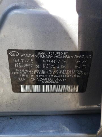 5NPE24AF8GH318097 - 2016 HYUNDAI SONATA SE Gümüş foto 12