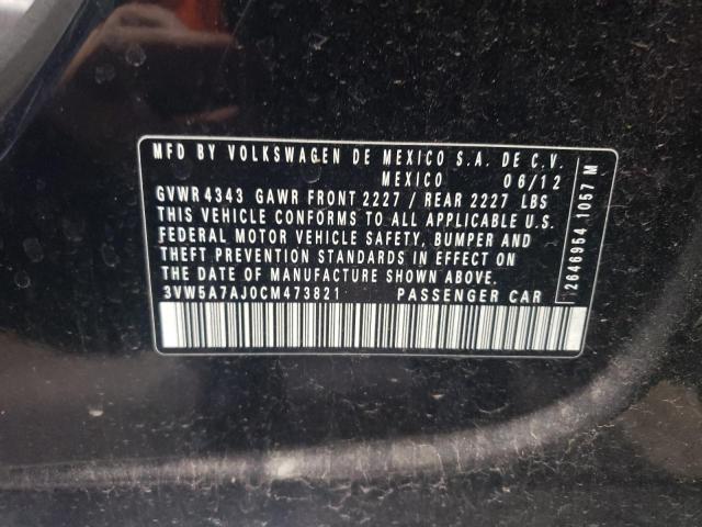 3VW5A7AJ0CM473821 - 2012 VOLKSWAGEN JETTA GLI Қара фото 12
