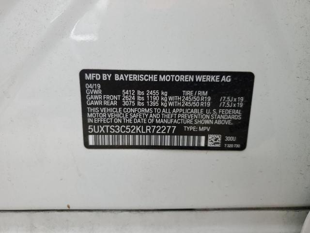 5UXTS3C52KLR72277 - 2019 BMW X3 XDRIVEM40I WHITE photo 13