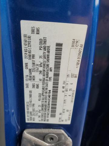 1FMCU9GD8HUC46194 - 2017 FORD ESCAPE SE BLUE photo 12