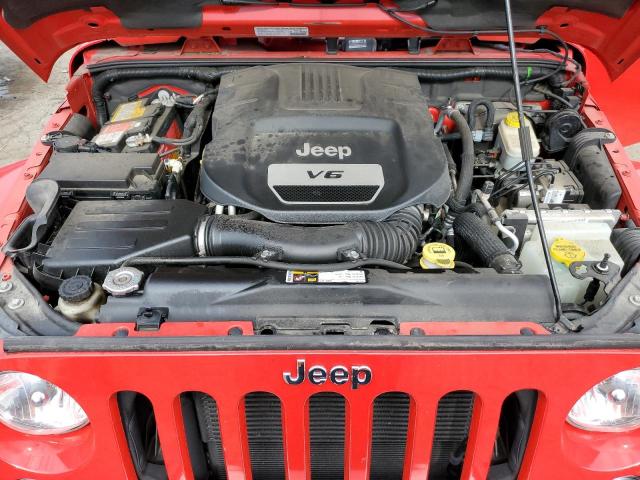 1C4AJWBGXEL321001 - 2014 JEEP WRANGLER SAHARA RED photo 12