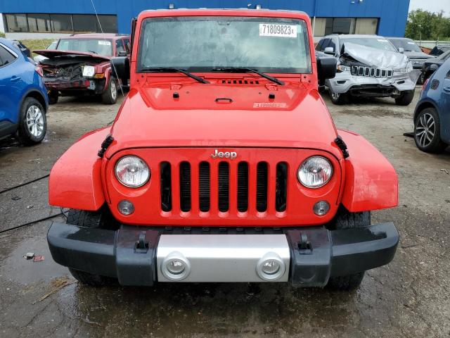 1C4AJWBGXEL321001 - 2014 JEEP WRANGLER SAHARA RED photo 5