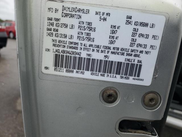 1J4GL48K04W303442 - 2004 JEEP LIBERTY SPORT 银色 照片 14