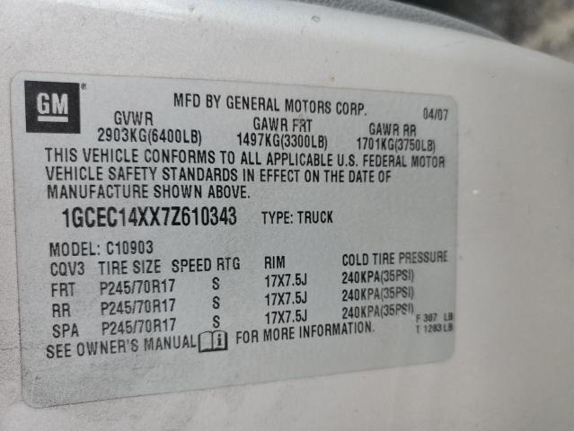 1GCEC14XX7Z610343 - 2007 CHEVROLET SILVERADO C1500 CLASSIC GOLD photo 12