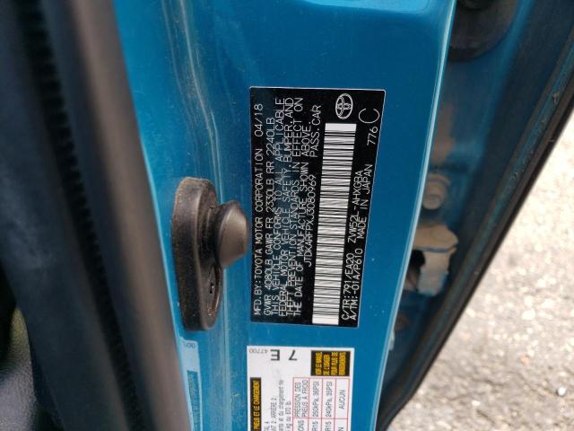 JTDKARFPXJ3080969 - 2018 TOYOTA PRIUS PRIM 蓝色 照片 12