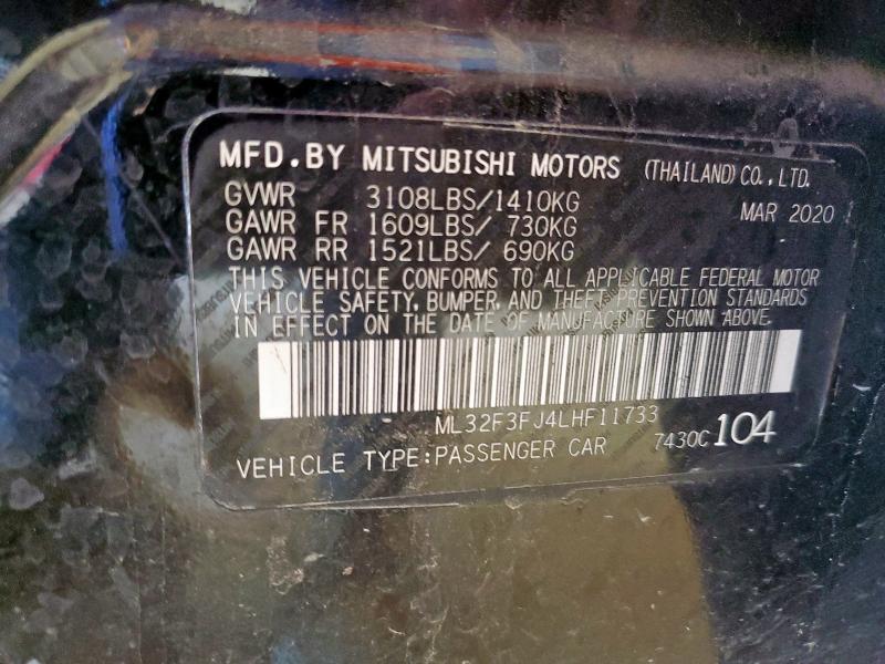 ML32F3FJ4LHF11733 - 2020 MITSUBISHI MIRAGE G4 ES BLACK photo 12