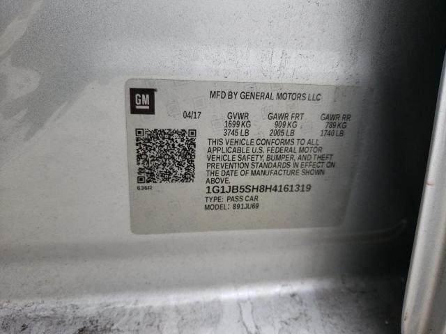 1G1JB5SH8H4161319 - 2017 CHEVROLET SONIC LS Gümüş foto 12