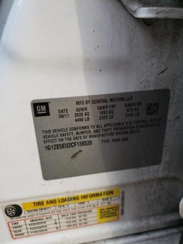 1G1ZE5EU2CF136528 - 2012 CHEVROLET MALIBU LTZ თეთრი ფოტო 13