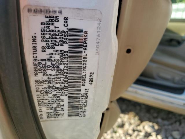 4T1BF28B42U221858 - 2002 TOYOTA AVALON XL WHITE photo 12